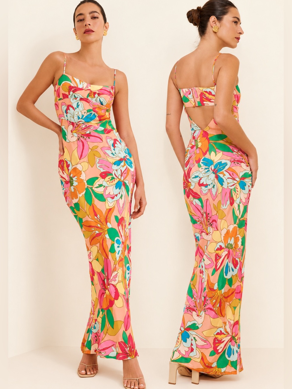 Amanda Uprichard Janeiro Floral Cutout Maxi Dress Size S